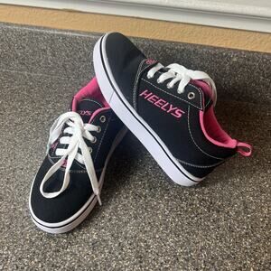 Heelys PRO 20 Skateboarding Black/Pink Canvas Womens Sz 5 Lace Up Low Youth Sz 4